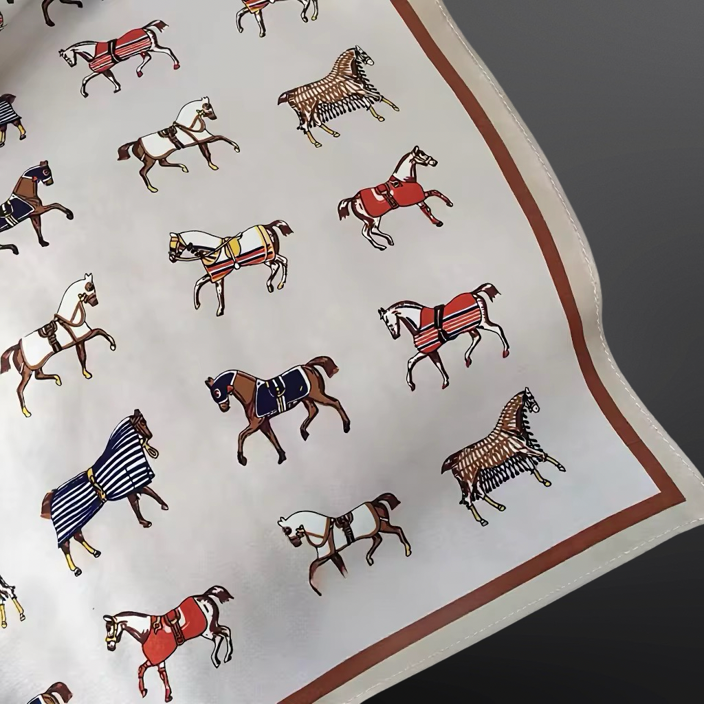 Westrian International - Equestrian Silk Scarf Horses in Blankets