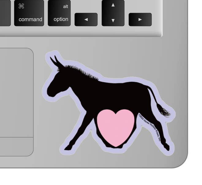 Horse Hollow Press - 3" Waterproof Donkey & Heart Sticker