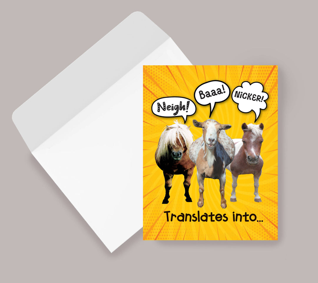 Horse Hollow Press - Horse Greeting Birthday Card / Neigh, Baa, Nicker / Funny