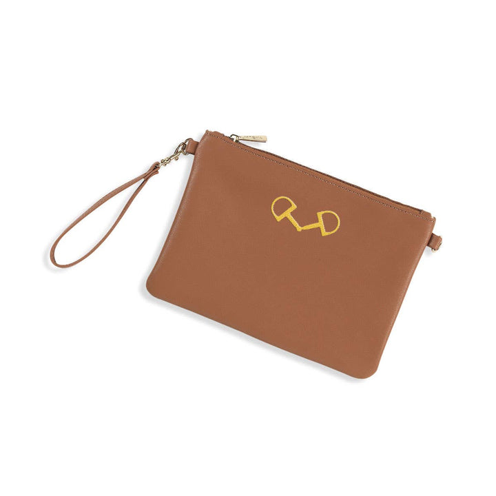 Viv&Lou - Gold Horse Bit Camel Madeline Wristlet