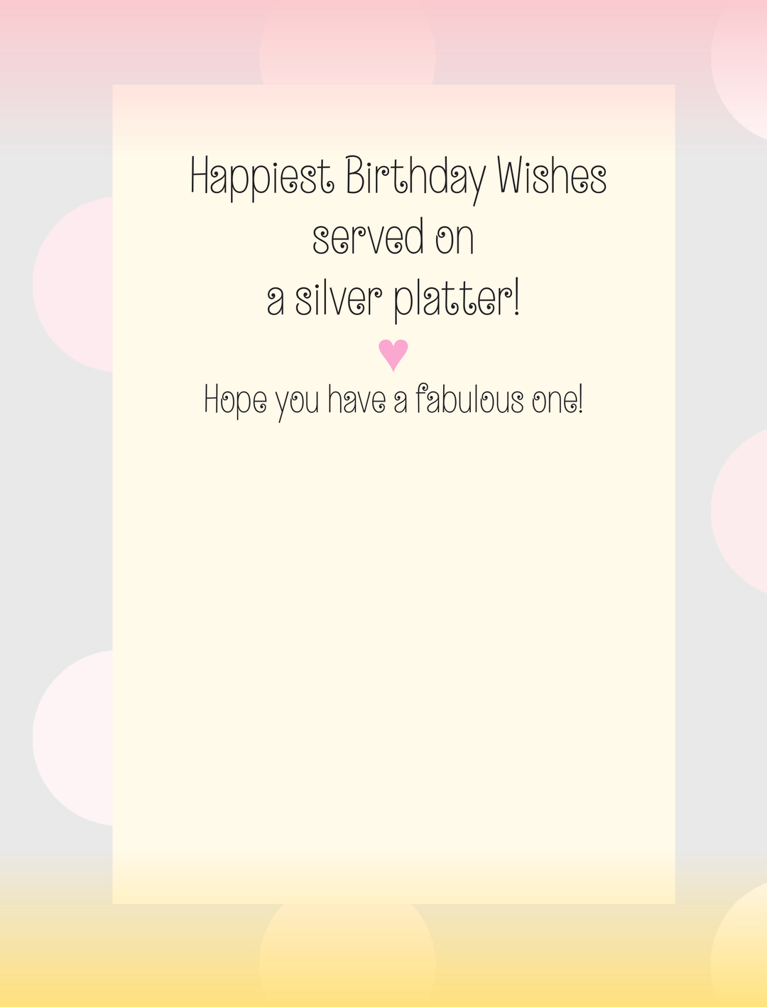 Horse Hollow Press - Horse Birthday Card  Silver Platter