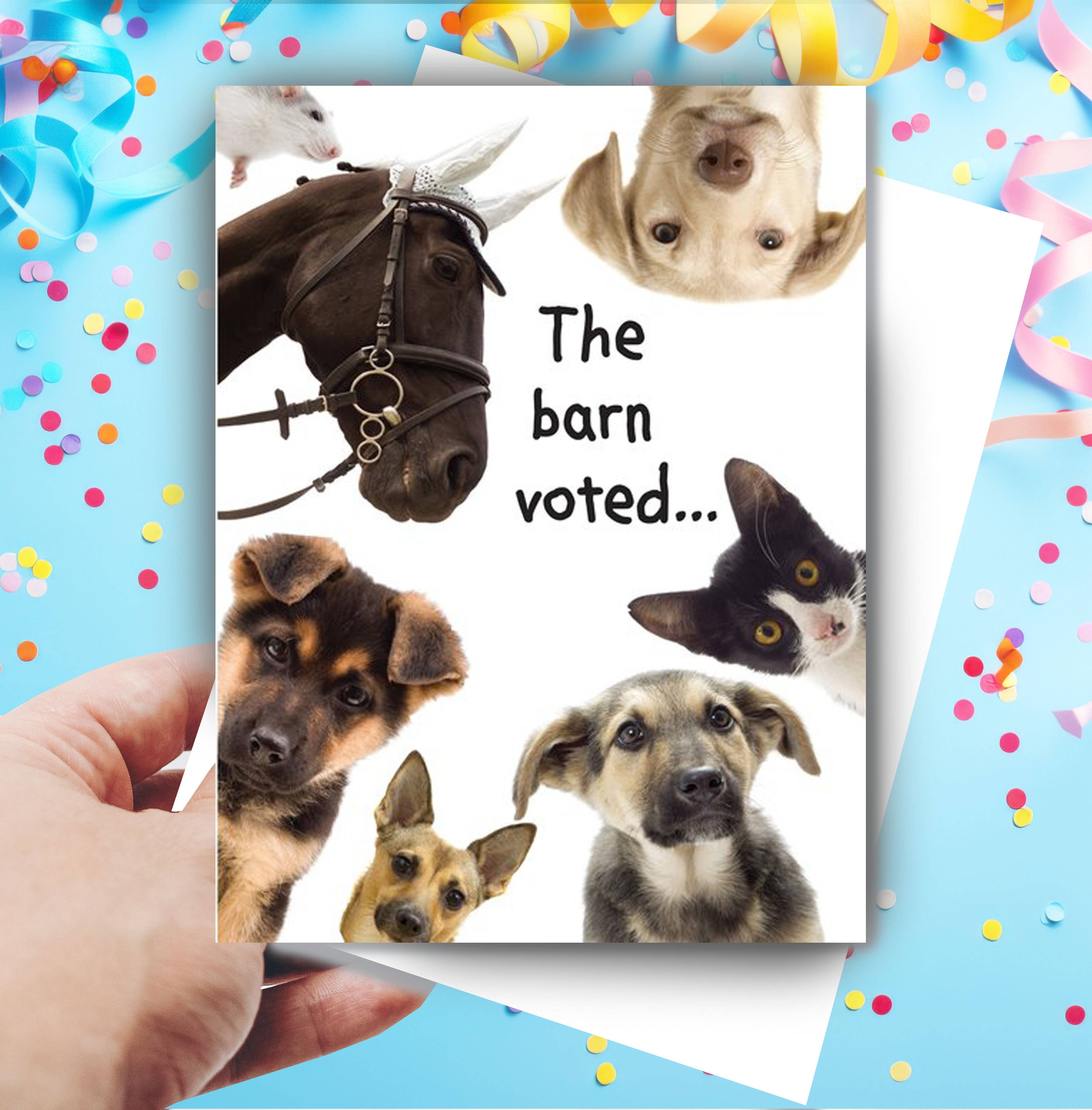Horse Hollow Press - Horse Funny Birthday Card: the Barn Voted...(yes, You're Old