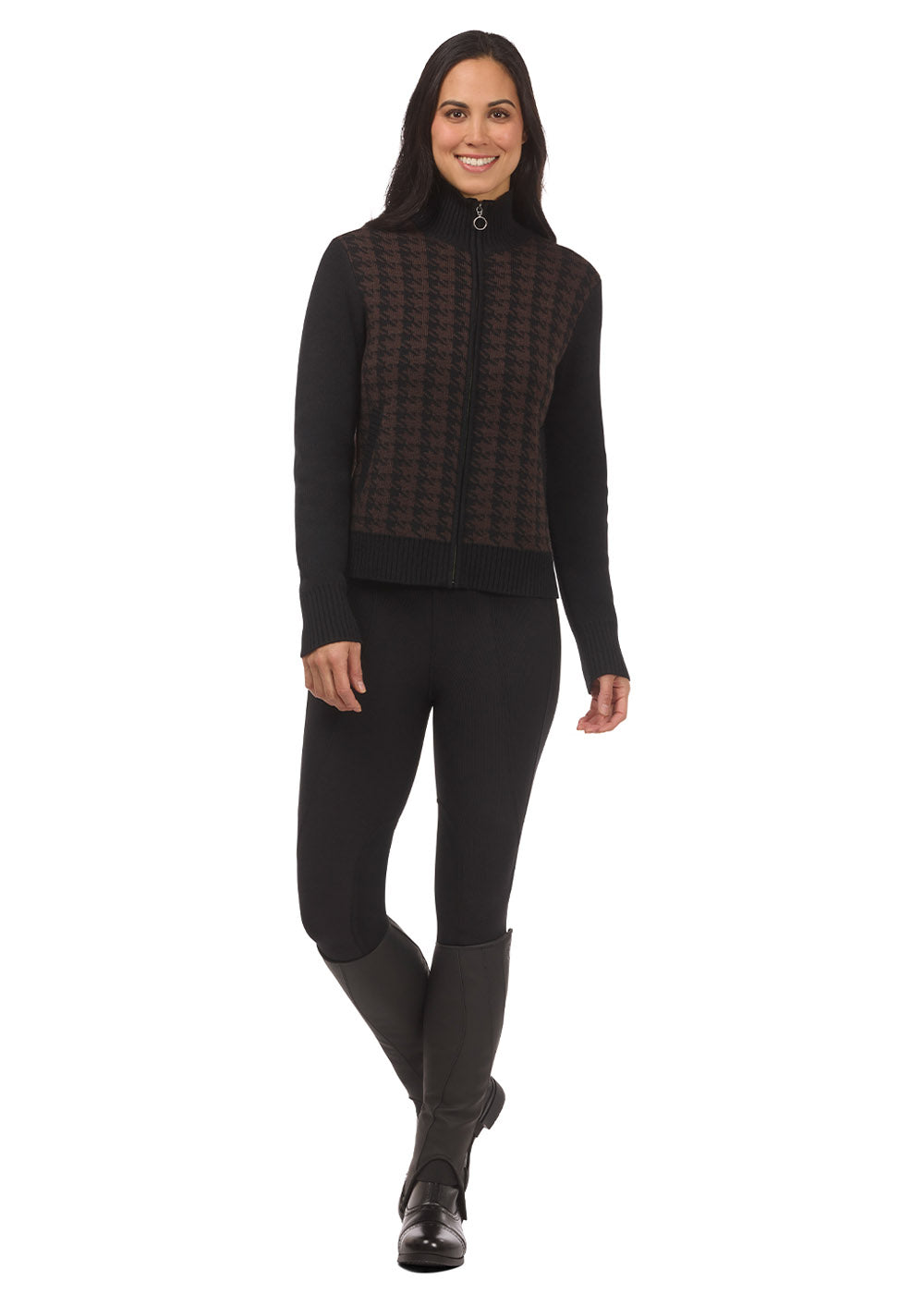 Kerrits EQ Houndstooth Full Zip Sweater '25