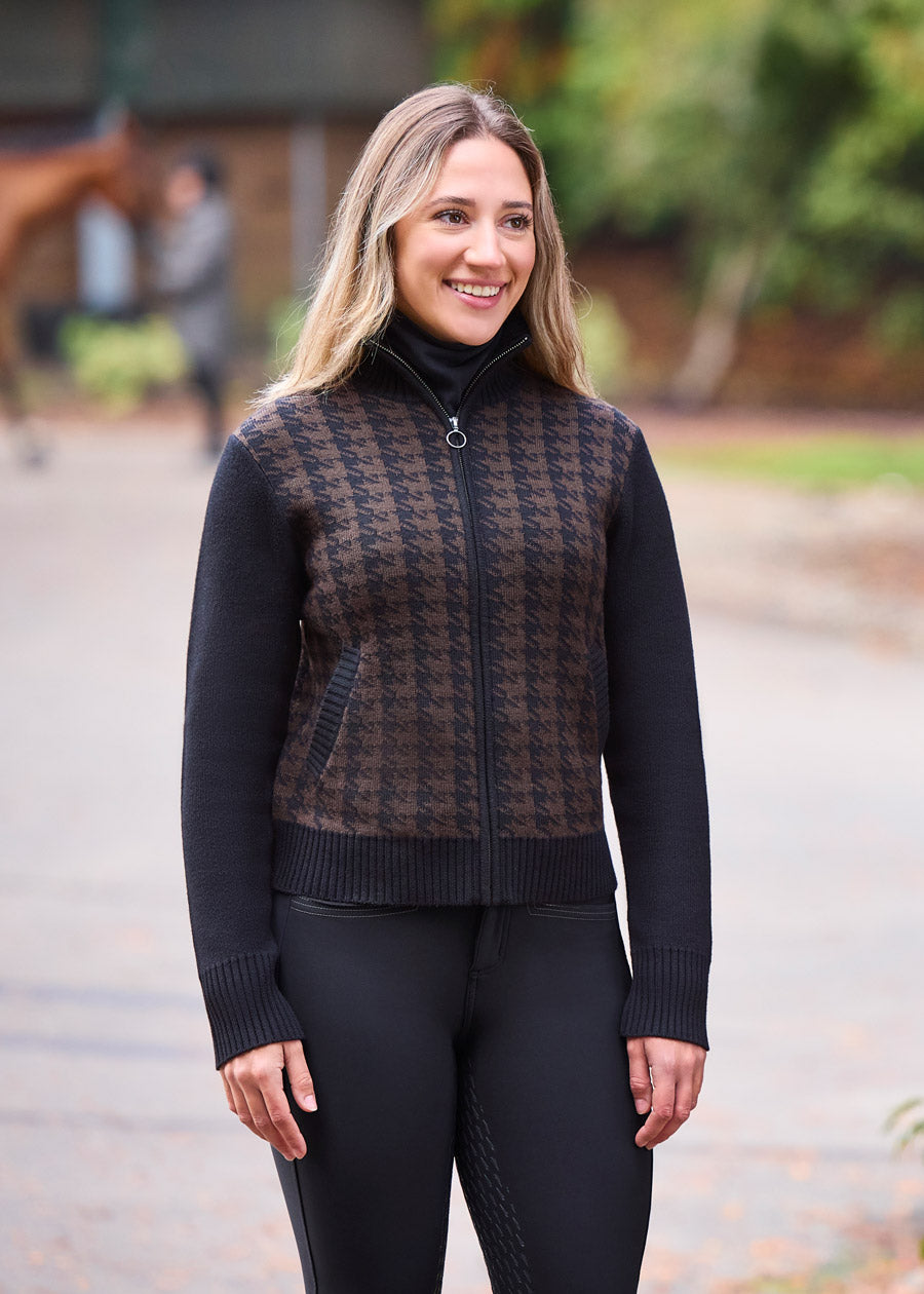 Kerrits EQ Houndstooth Full Zip Sweater '25
