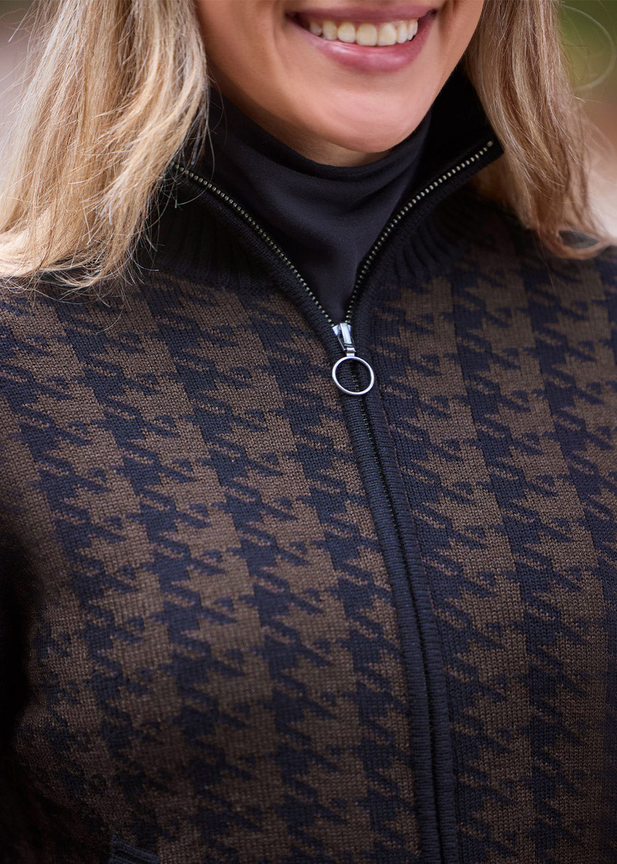 Kerrits EQ Houndstooth Full Zip Sweater '25