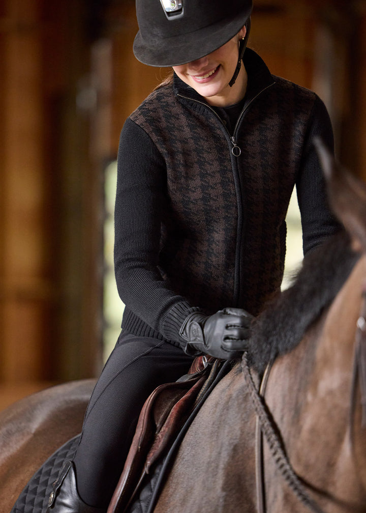 Kerrits EQ Houndstooth Full Zip Sweater '25