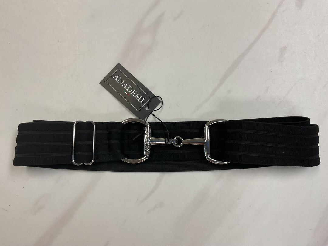 Anademi Silver Bit Buckle Stretch Belts - Textured