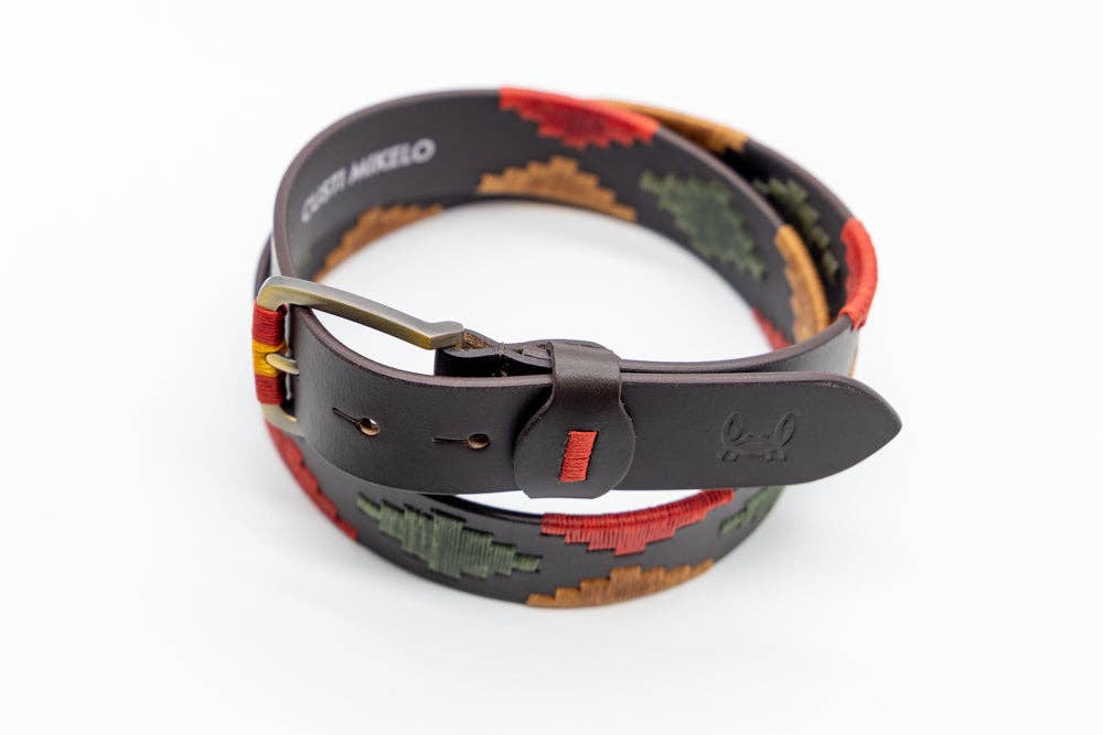 Custi Mikelo Argentinian Leather Polo Belt Earth