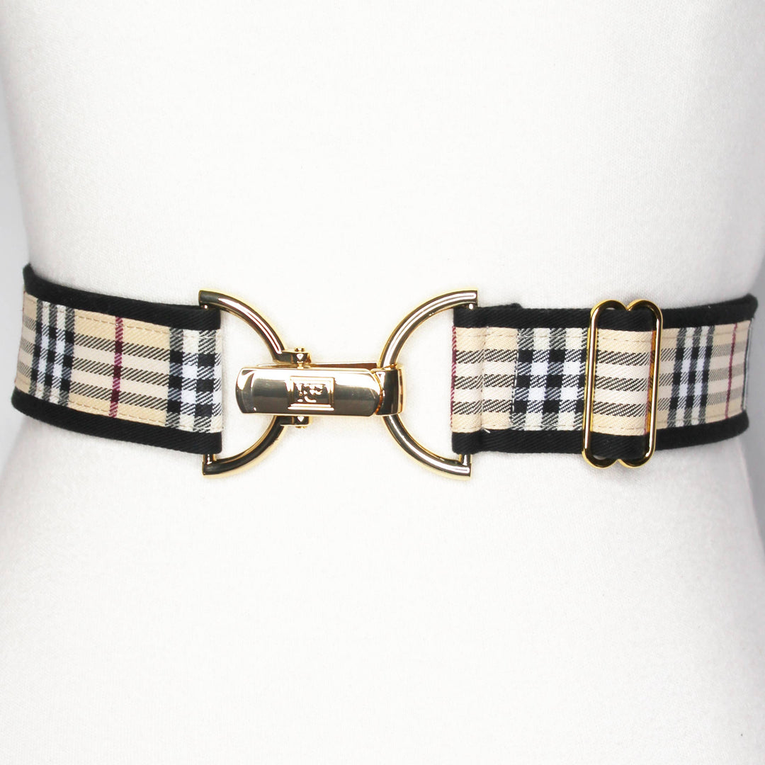 KF Clothing - Tan Plaid Adjustable Belt