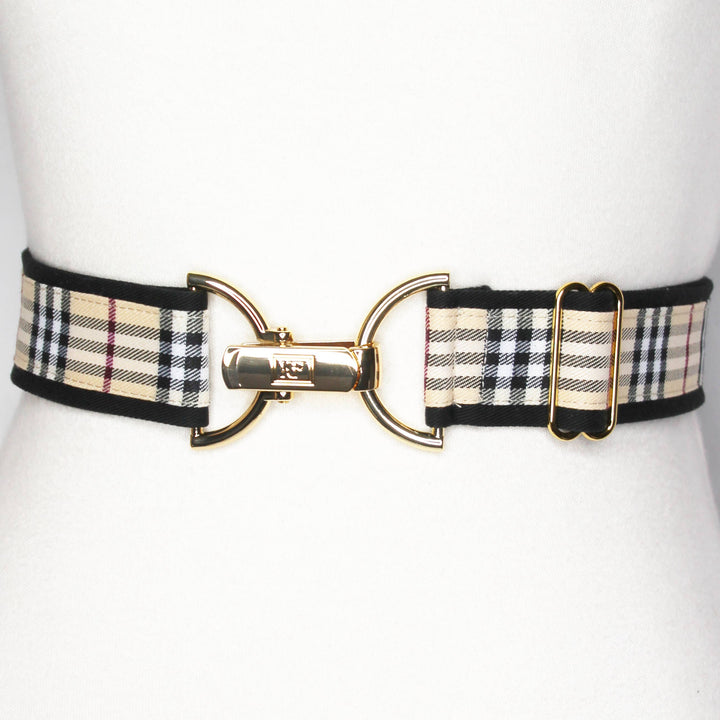 KF Clothing - Tan Plaid Adjustable Belt