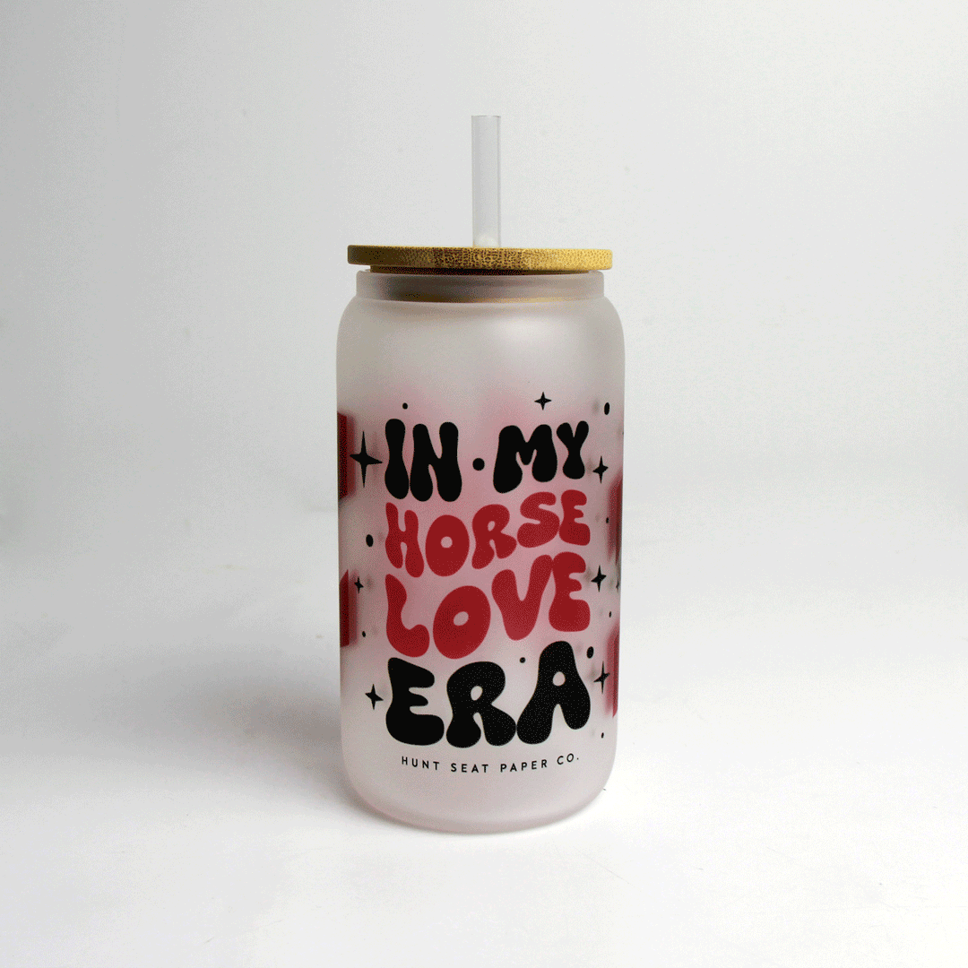 Horse Love Era Glass Tumbler Bamboo Lid & Straw Hunt Seat Paper Co.