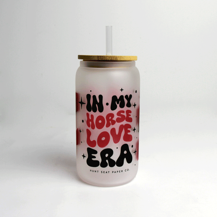 Horse Love Era Glass Tumbler Bamboo Lid & Straw Hunt Seat Paper Co.
