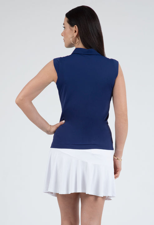 Ibkul Women's Solid Sleeveless Polo