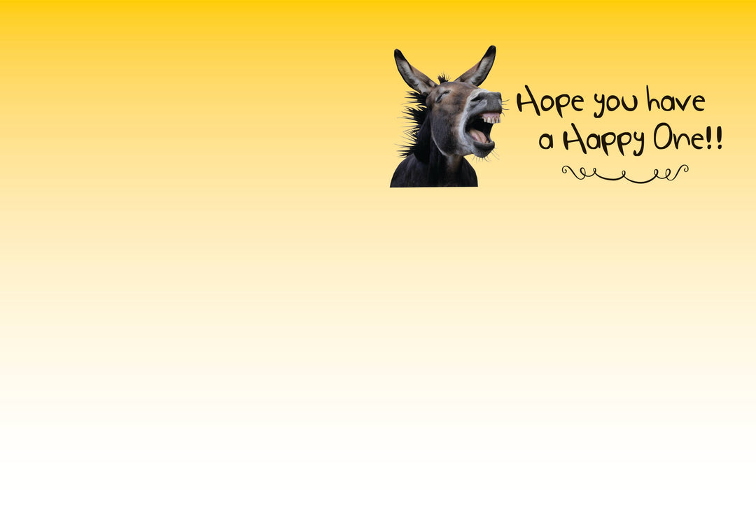 Horse Hollow Press - Donkey Greeting Birthday Card / Braying Good Birthday / Cute