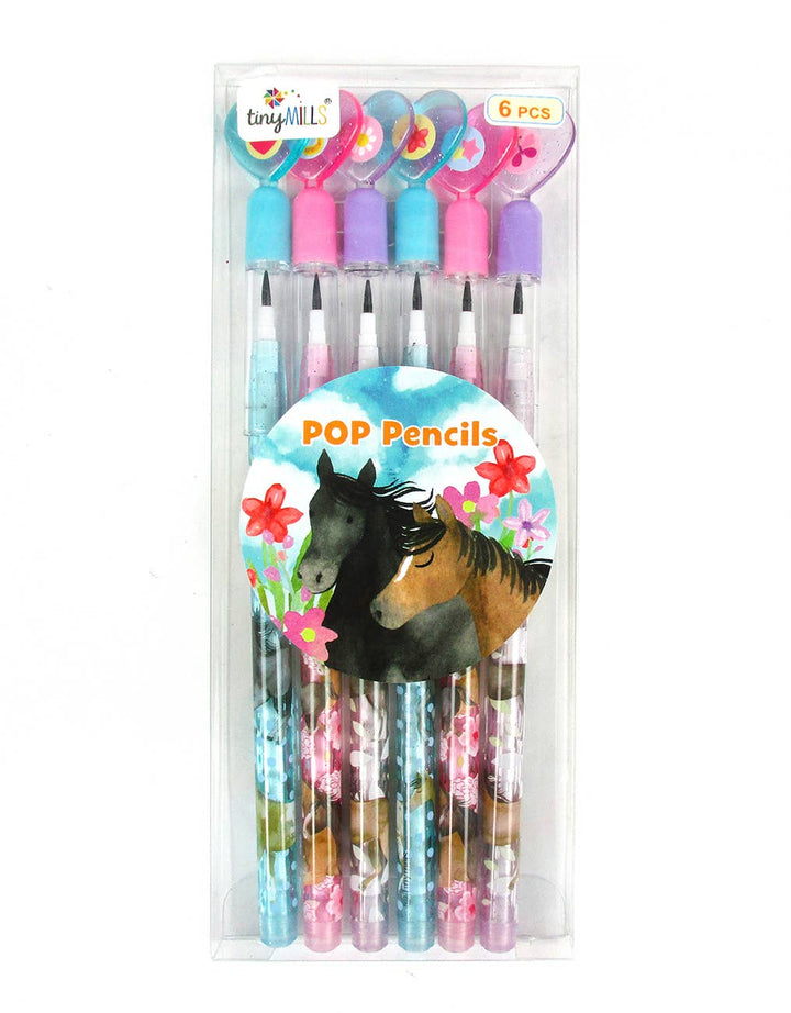 Tiny Mills - 6 Pcs Horse Multi-Point Pencils