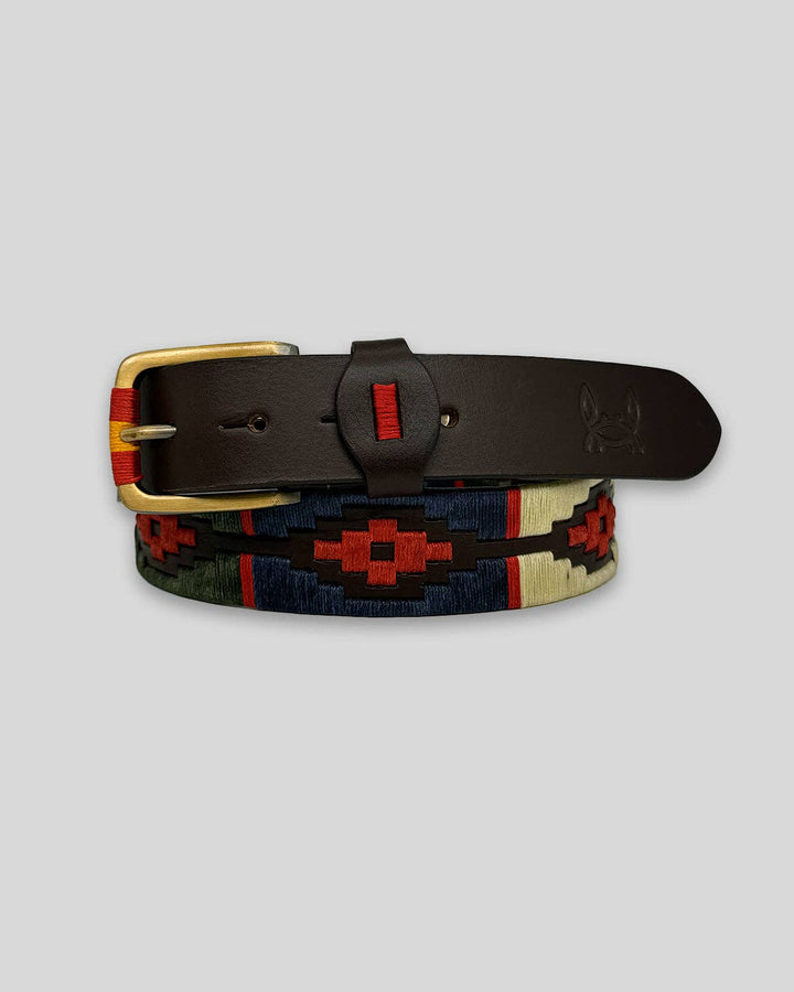 Custi Mikelo - Argentinian Polo Belt Navy Green Red