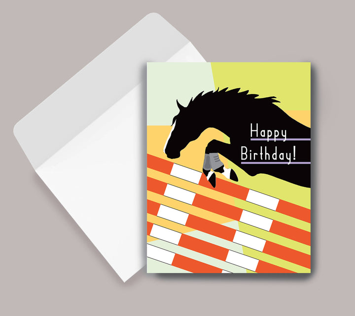Horse Hollow Press - Jumper and Fences Birthday Card