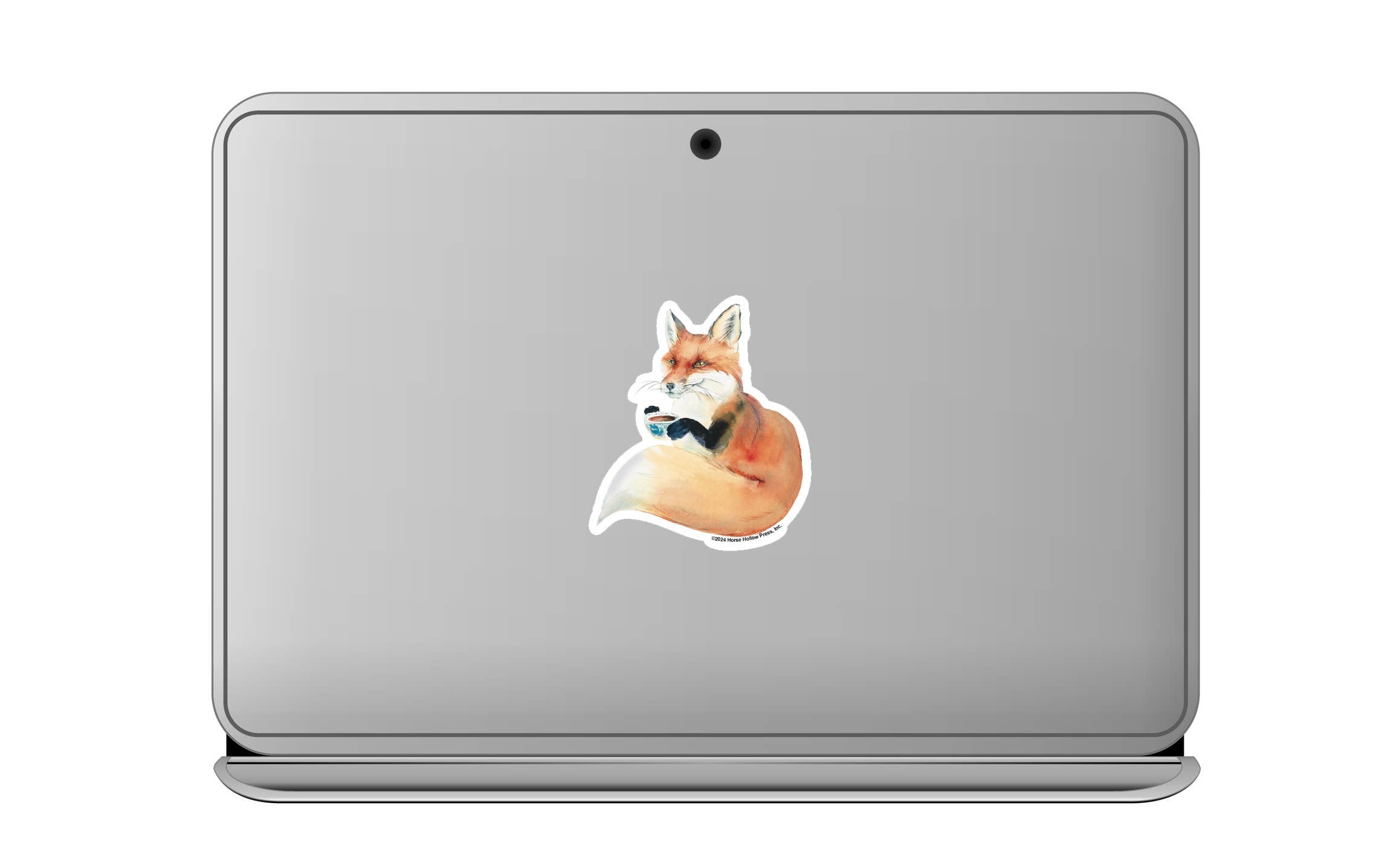 Horse Hollow Press - 3" Waterproof Fox Drinking Coffee... Sticker