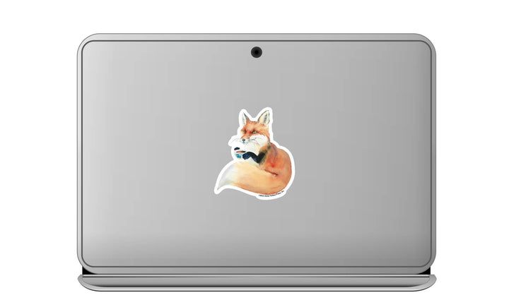 Horse Hollow Press - 3" Waterproof Fox Drinking Coffee... Sticker