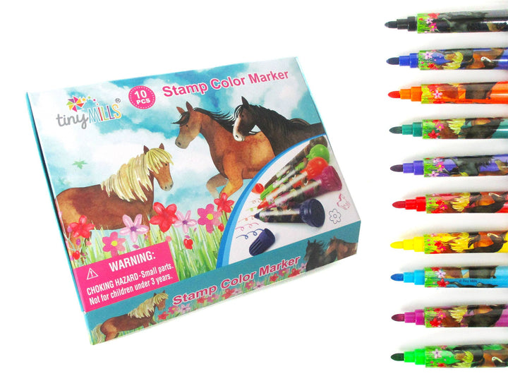 Tiny Mills - Horse and Pony Stamp Marker Set - Set of 10