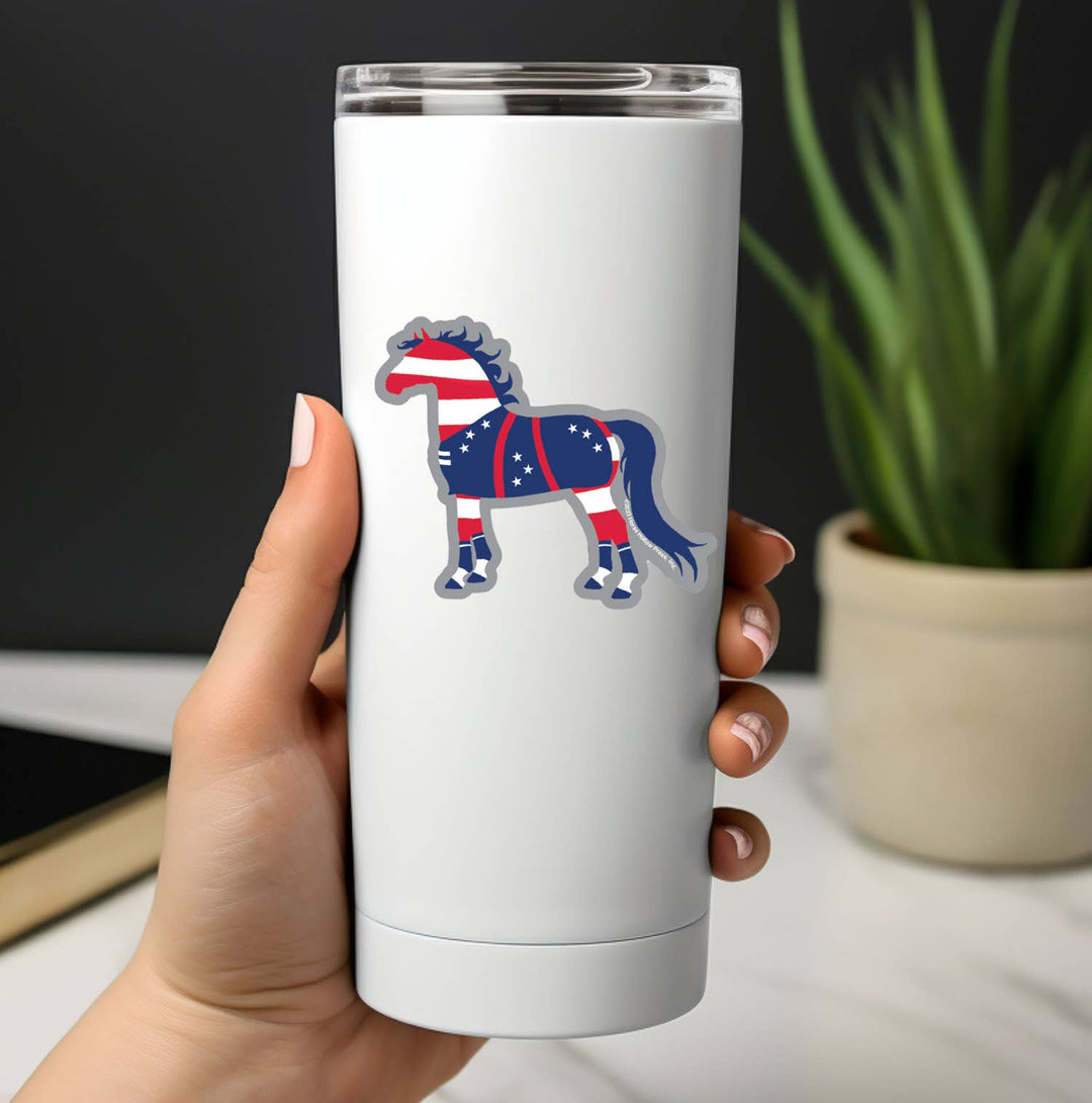 Horse Hollow Press - Horse Sticker Waterproof 3" Patriotic USA