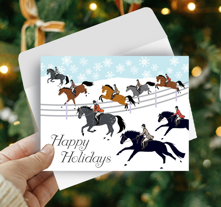 Horse Hollow Press Holiday Greeting Card - Fox Hunting