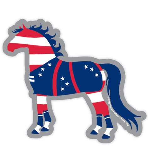 Horse Hollow Press - Horse Sticker Waterproof 3" Patriotic USA