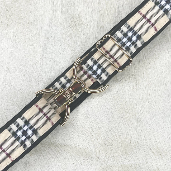 KF Clothing - Tan Plaid Adjustable Belt