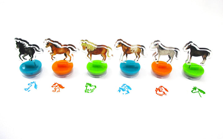 Tiny Mills - Horse Acrylic Self-Inking Stampers, 6 Pcs