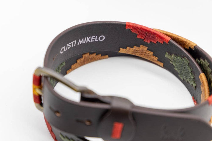 Custi Mikelo Argentinian Leather Polo Belt Earth