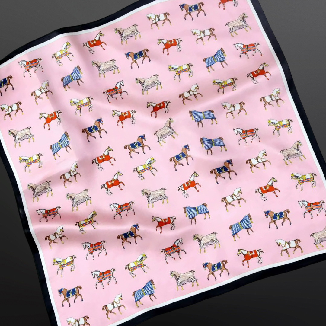 Westrian International - Equestrian Silk Scarf Horses in Blankets