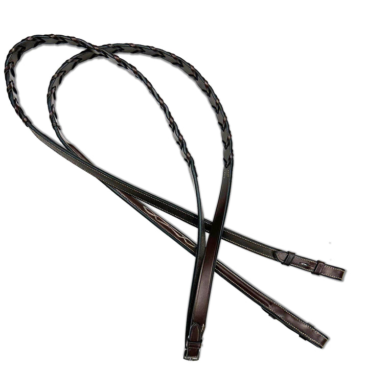 Black Oak Fancy Stitched Laced Reins