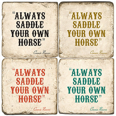Studio Vertu "Always Saddle..." Coaster set of 4