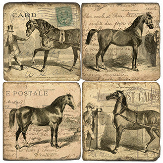 Studio Vertu "Pony Express" Coaster set of 4