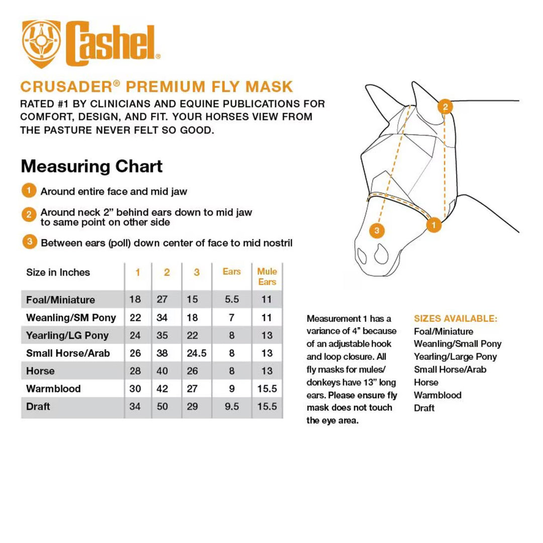CASHEL CRUSADER FLY MASK STANDARD W/ EARS