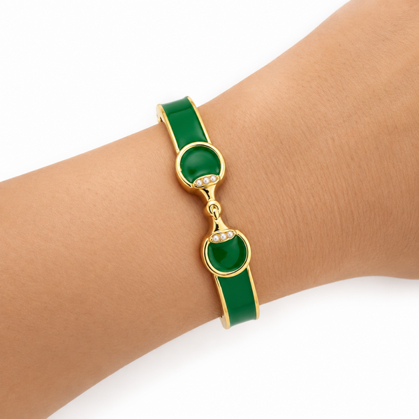 Derby Horse Bit Color Hinge Cuff Bracelet