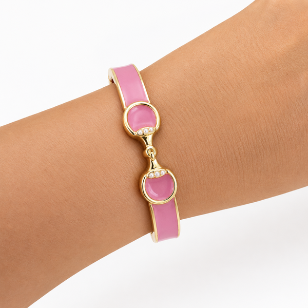 Derby Horse Bit Color Hinge Cuff Bracelet