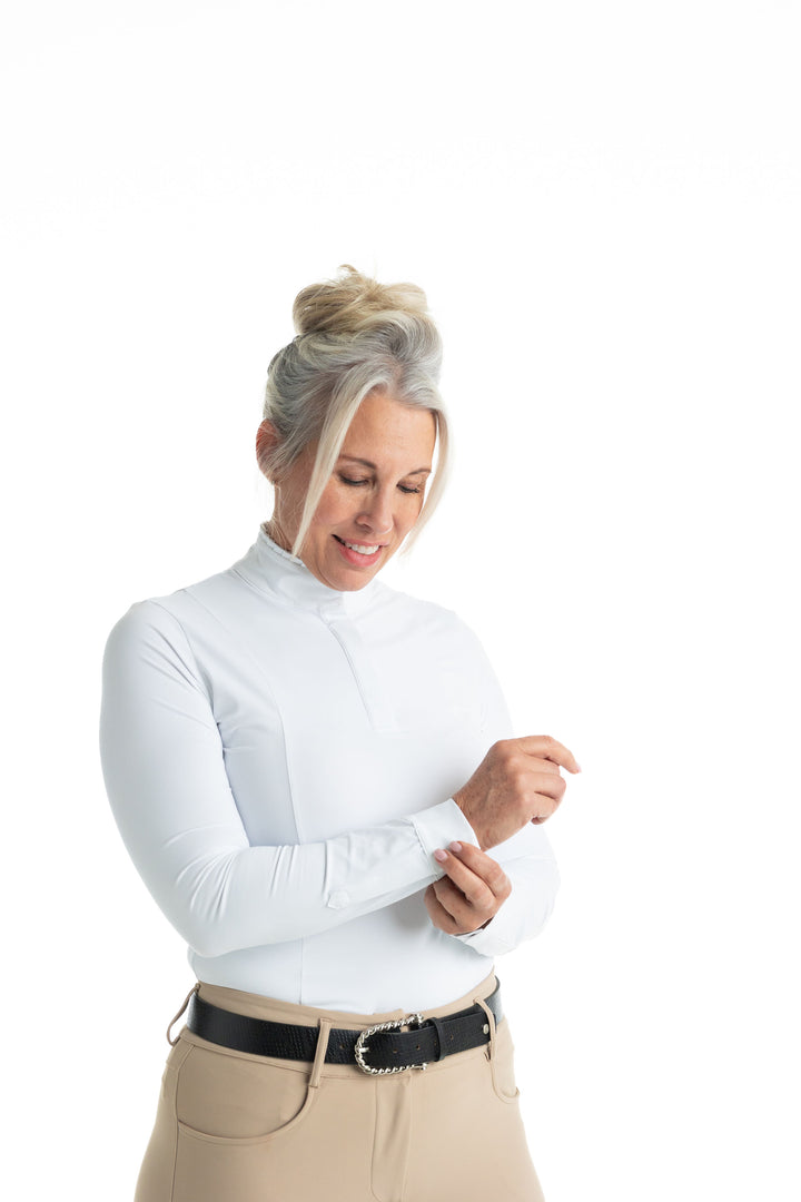 Hannah Childs Shelby Ruffle Long Sleeve Show Shirt