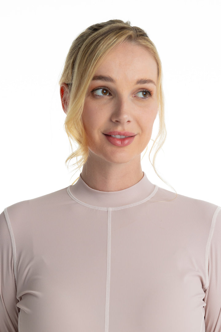 Hannah Childs Cameron Rib Mock Neck Performance Top