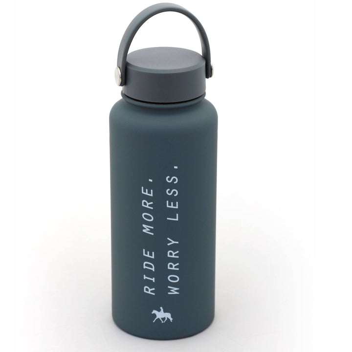 Spiced Equestrian - Ride More Worry Less Water Bottle: Charcoal