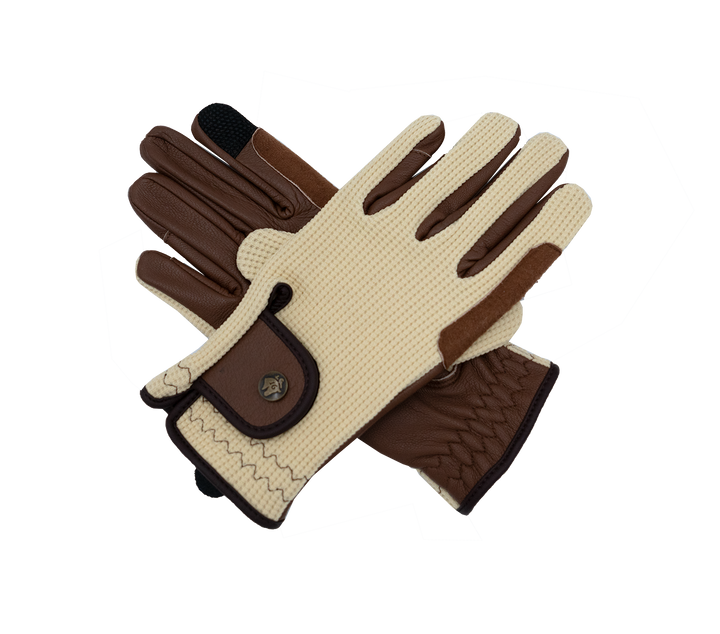 Riding Gloves, Ivory & Cognac