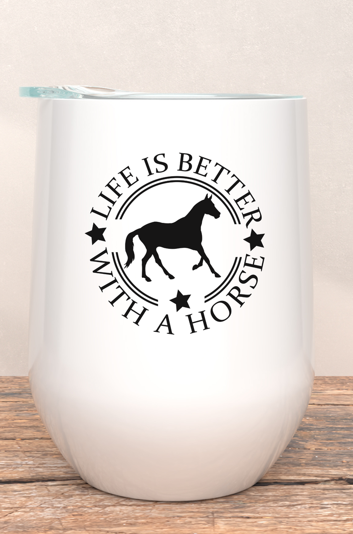 Black Stallion Wine Tumbler