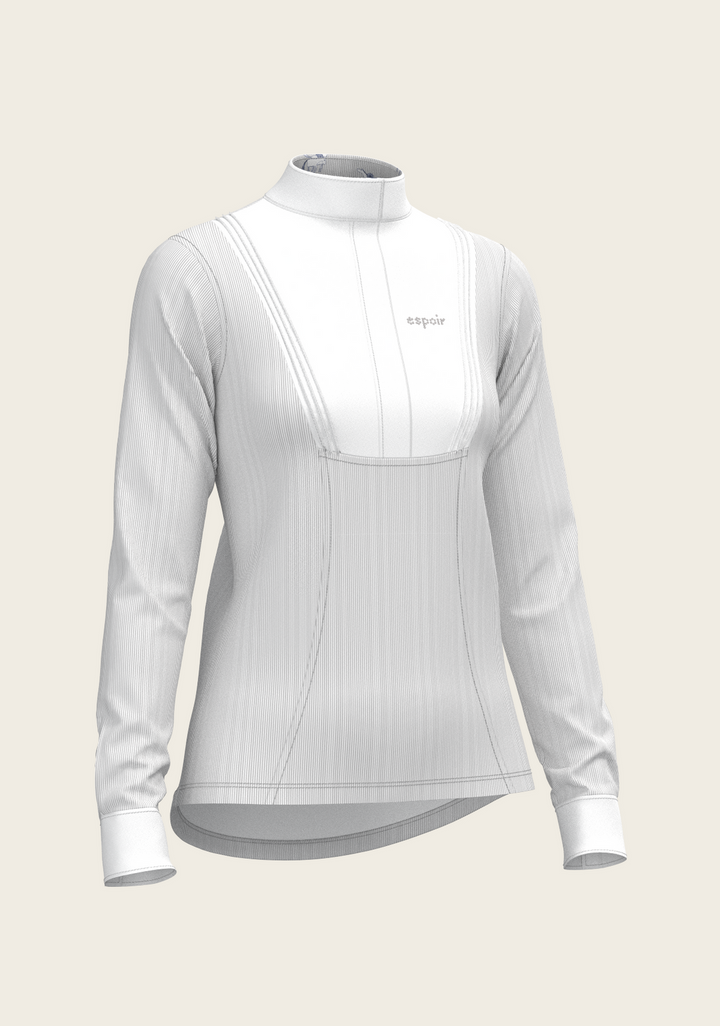 Espoir Stripes In Grey Short Pleated LS Show Shirt