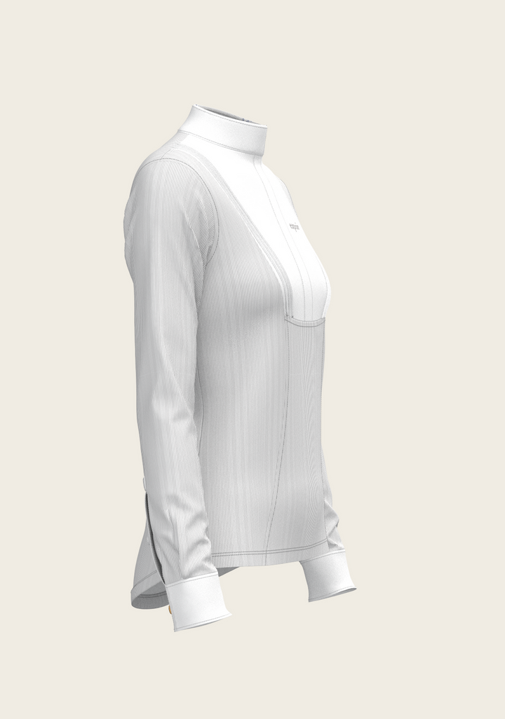 Espoir Stripes In Grey Short Pleated LS Show Shirt