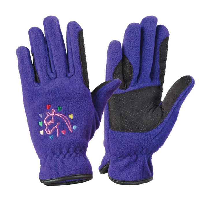 Ovation Horse N Heart Fleece Gloves- Child's