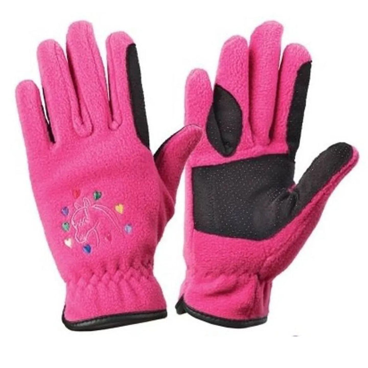 Ovation Horse N Heart Fleece Gloves- Child's