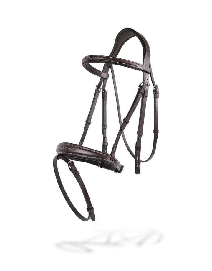 Jake Adams Padded Jumper Bridle with Removable Flash & Rubber Reins