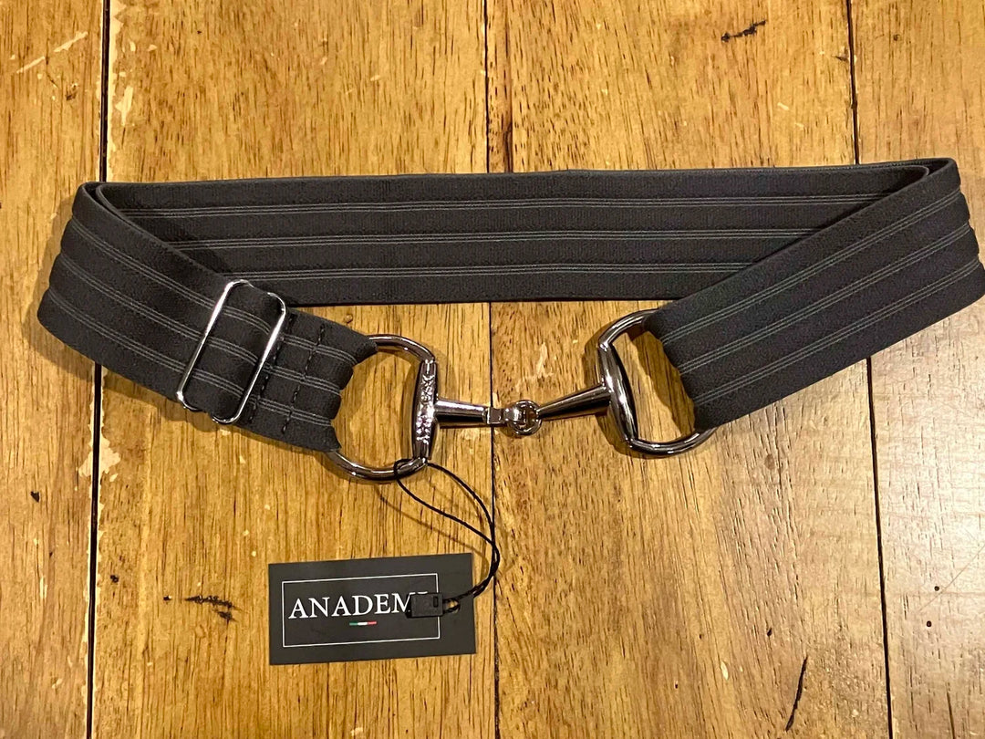 Anademi Silver Bit Buckle Stretch Belts - Textured