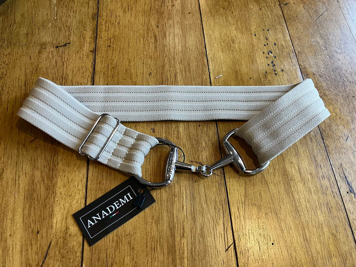 Anademi Silver Bit Buckle Stretch Belts - Textured