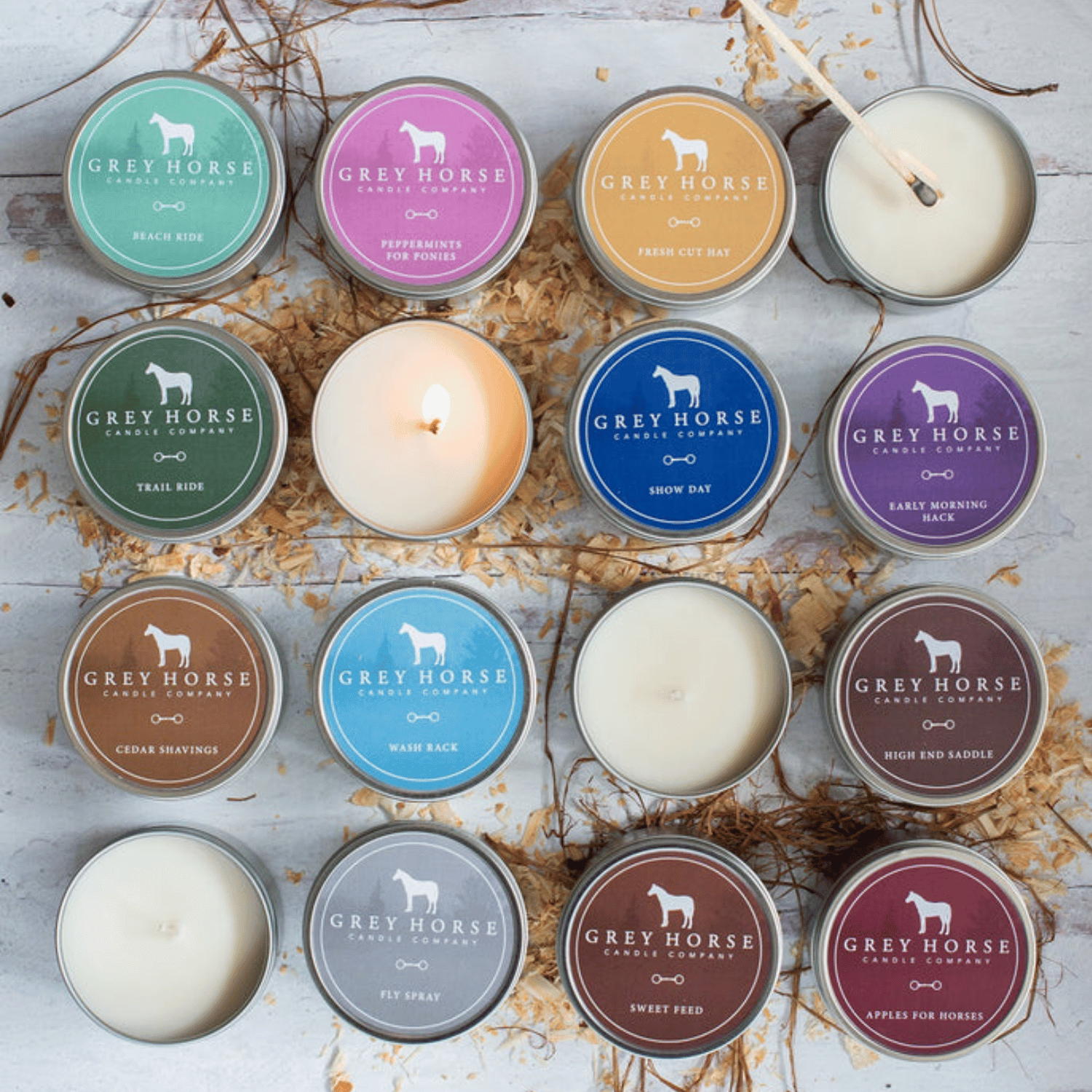 Grey Horse Soy Candle Tins